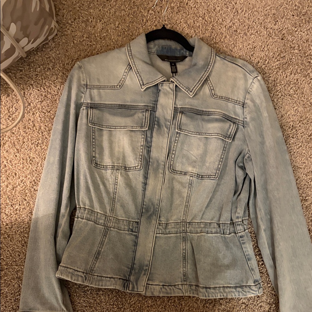 White House Black Market Light Blue Jean Jacket